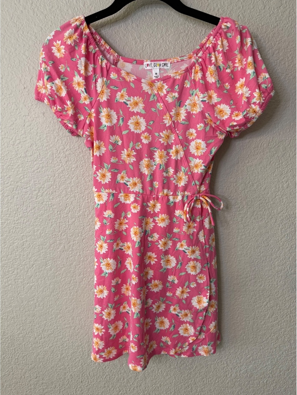 Girls Medium Pink Floral Sundress
